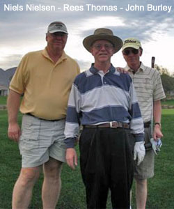 Niels Nielsen, Rees Thomas, John Burley on the golf Course in Palm springs, CA
